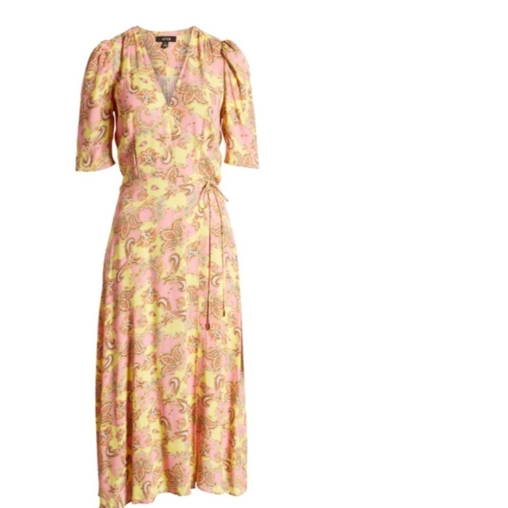 AFRM Hughes Midi Wrap Dress XS NWOT